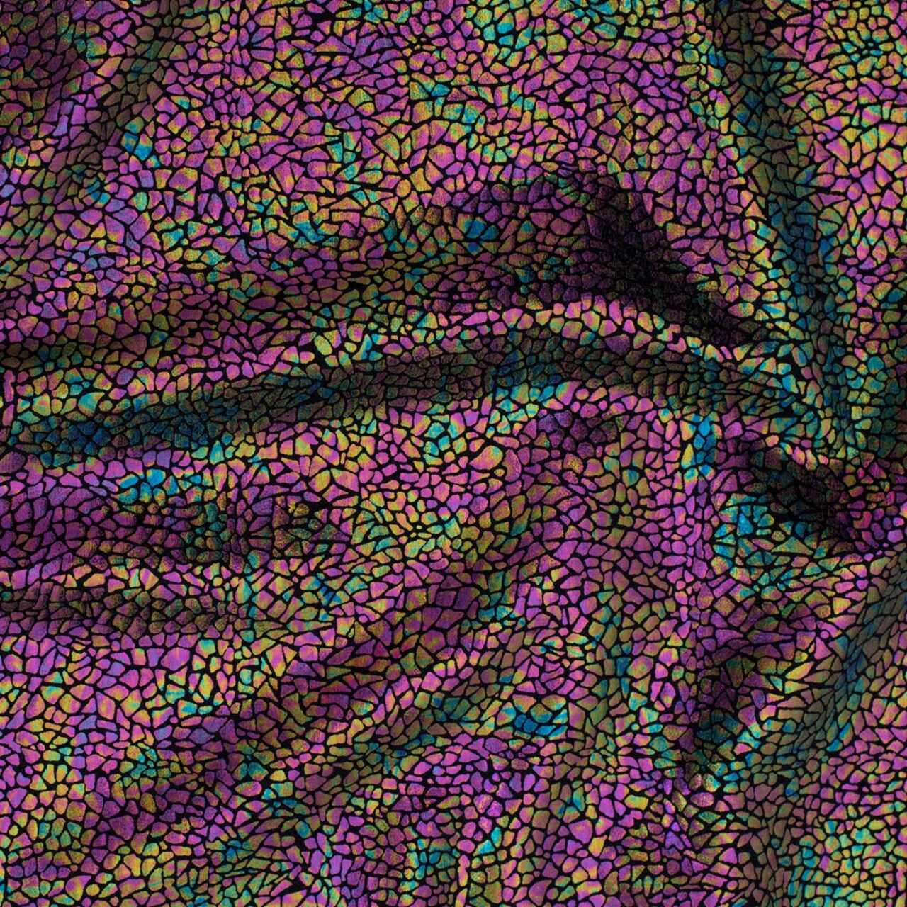 1 Yard Alligator print Hologram 4 Way Stretch Nylon Spandex Fabric 60” Width